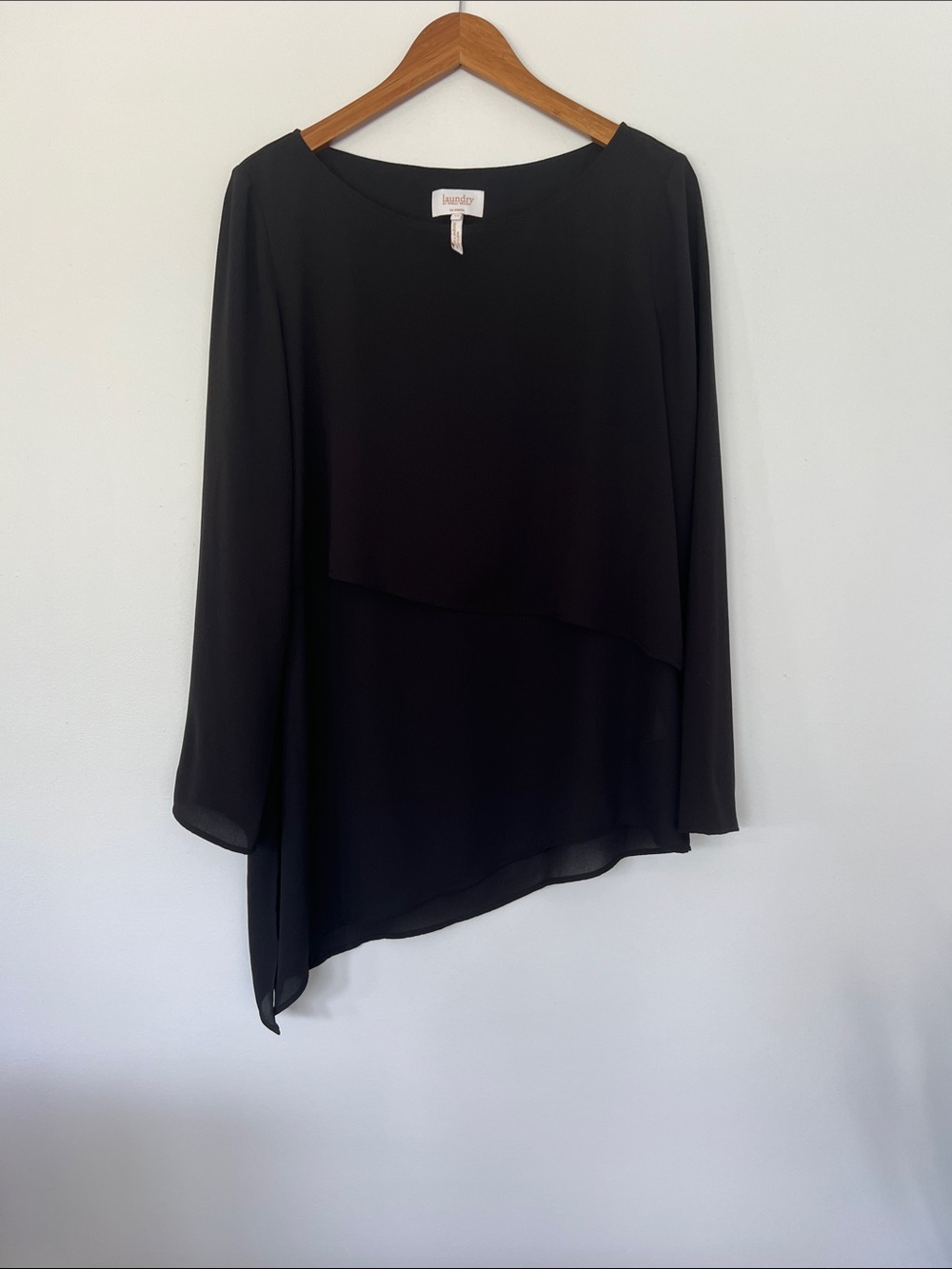 Black Asymmetrical Layered Blouse